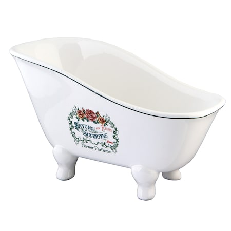 Kingston Brass 8" Slipper Clawfoot Tub Decorative Soap Dish, White BATUBSRW